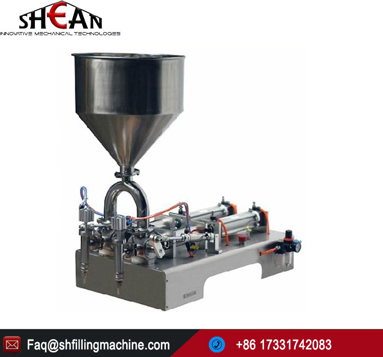 Semi-auto 2 Heads Salad Groundnut Paste Small Glass Bottle Filling Machine