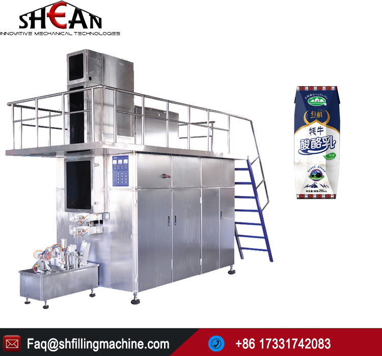 Automatic Diamond Brick Type Aseptic Milk Juice Filling Machine