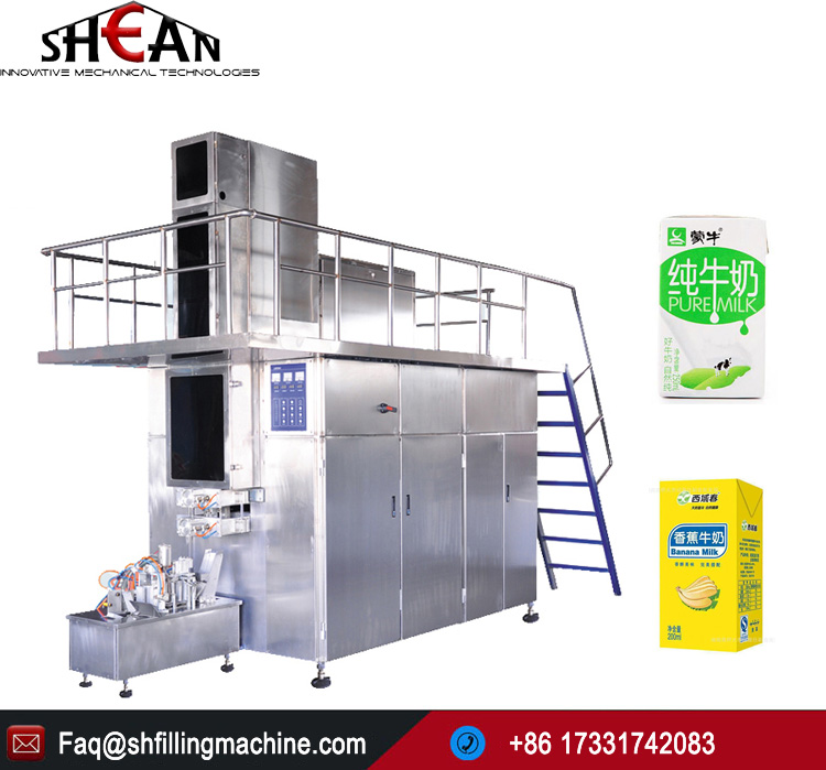 CE Guaranteed Automatic 200ml Carton Box Mango Juice Filling Machine