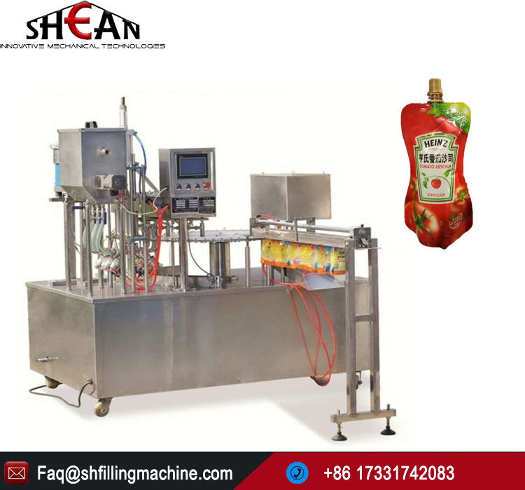 Automatic Spout Pouch Tomato Sauce Filling Capping Machine