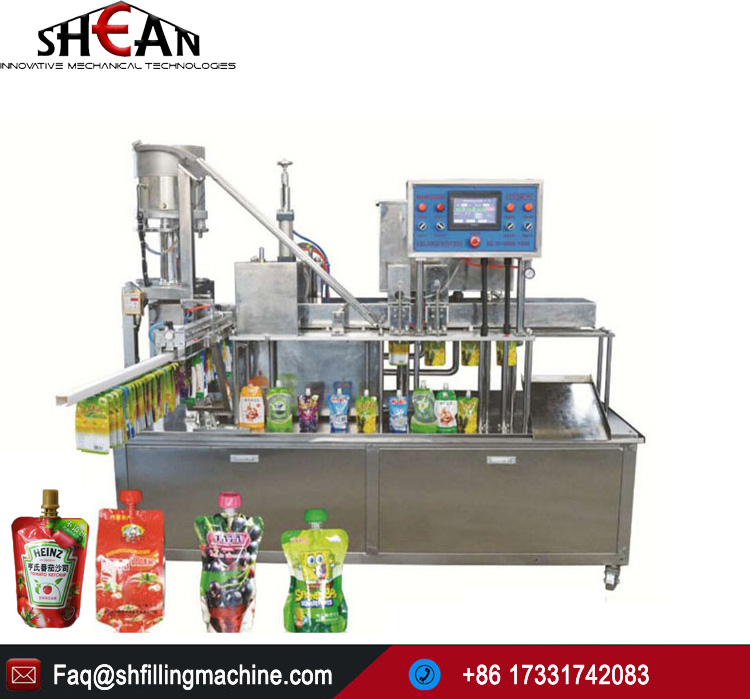 Automatic Stand Up Pouch Tomato Paste Capping Filling Machine