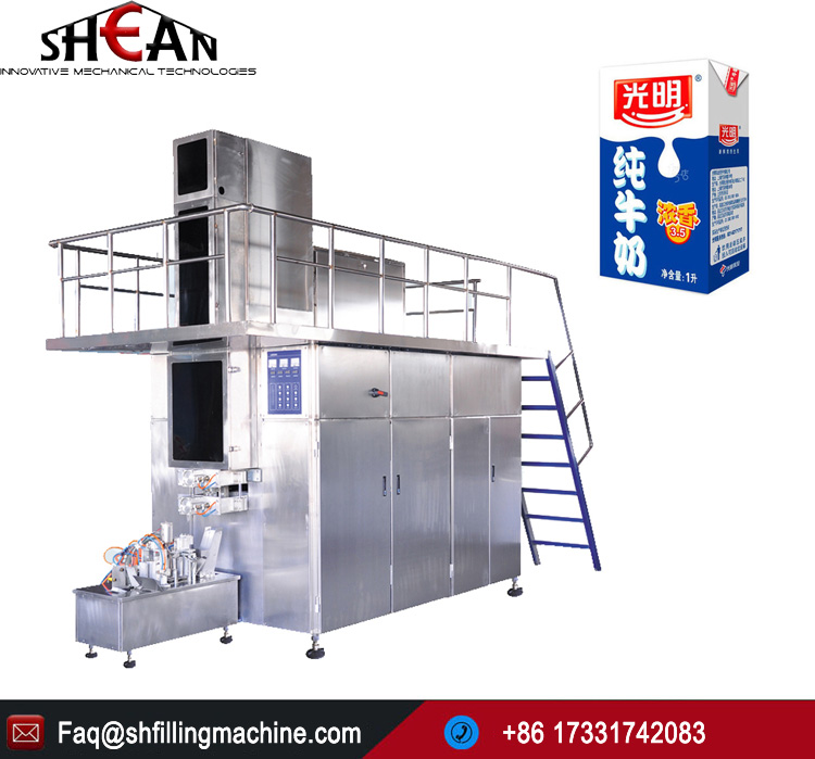 Aseptic 1000ml Brick Type Pure Milk Packing Machine