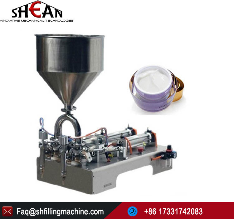 Small Semi-auto Horizontal Two Heads Paste Liquid Bottle Filling Machine